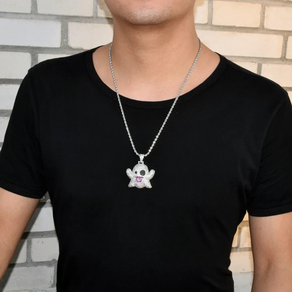 Emoji Ghost Men Necklace With Pendant